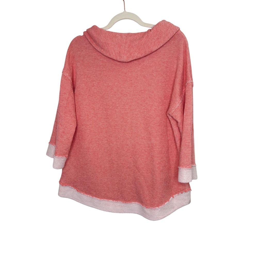 Soft Surroundings Coral Pink Pullover Cowl Neck Textured Knit Large - Picture 3 of 5